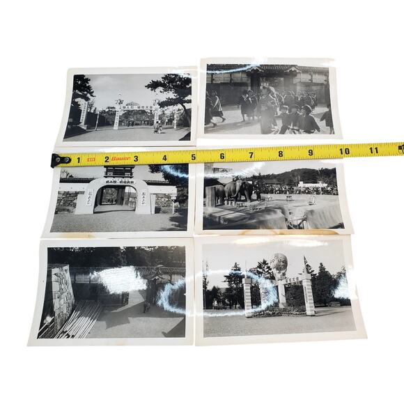 Vtg Gate of Nagoya Castle Lot of 7 Original Monochrome Photography 3" x 5" - Picture 8 of 11
